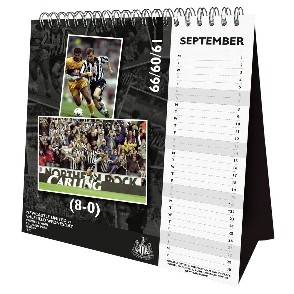 Newcastle United FC Memorable Moments 2025 Desktop Calendar