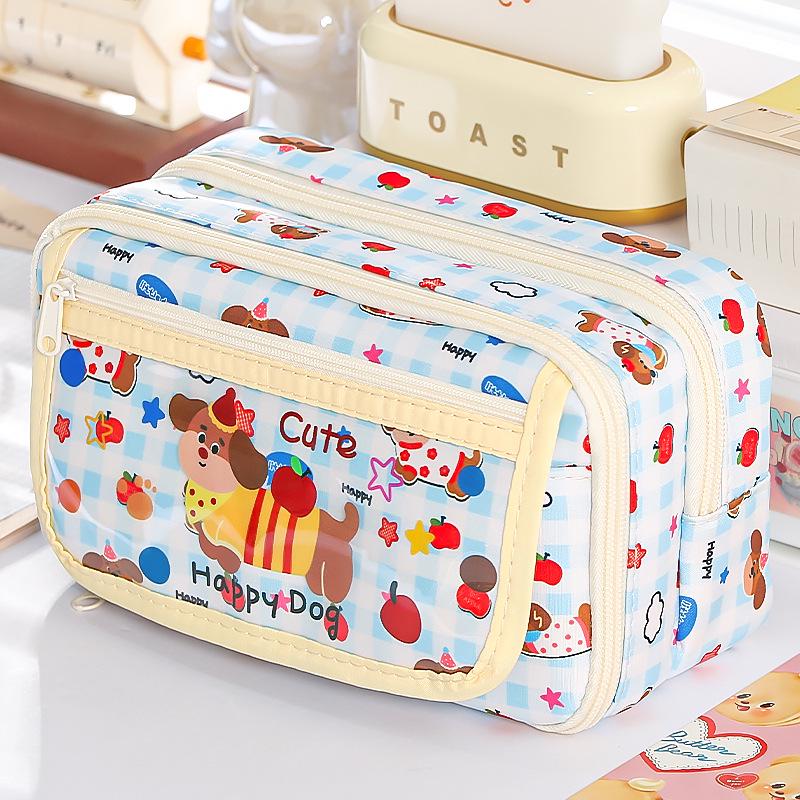 Capybara Pencil Case for Girls: High-Capacity, Stylish Design for Primary and Junior High Students.