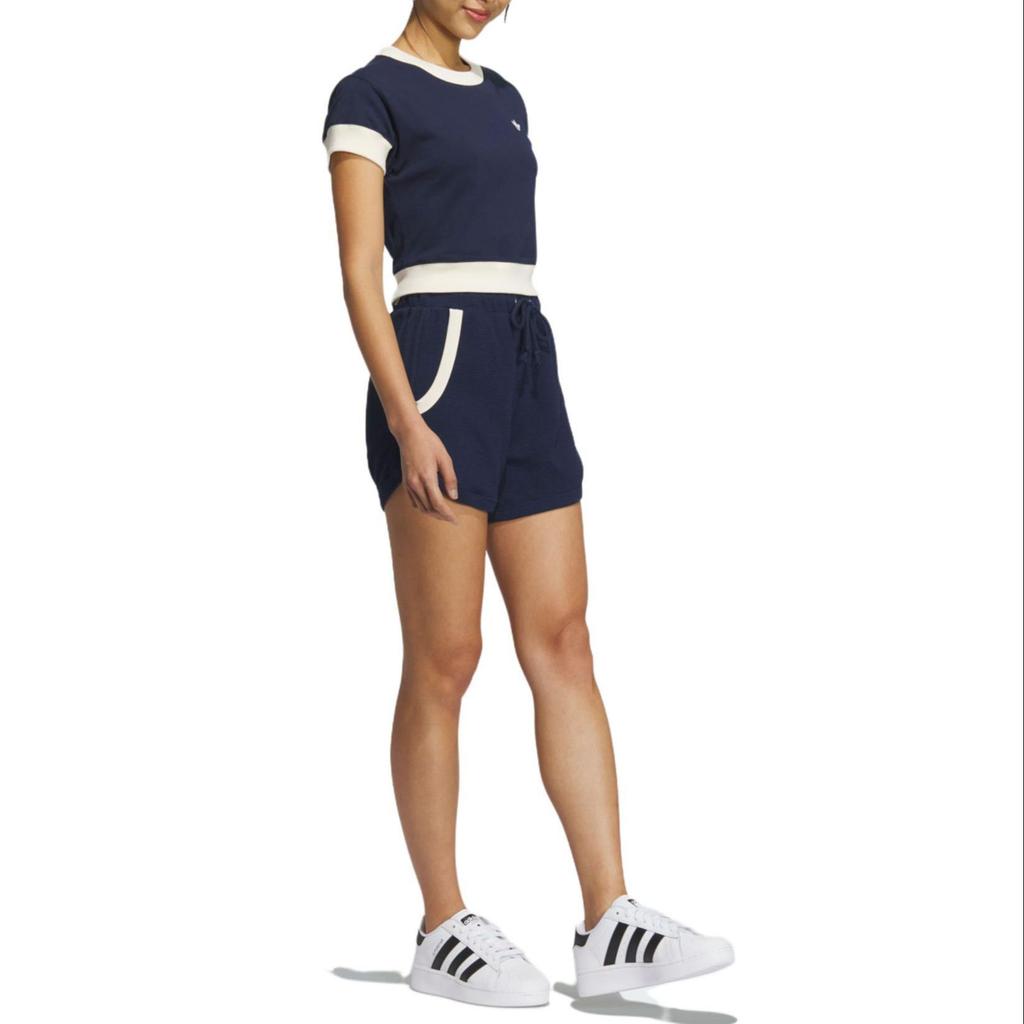 adidas Originals X Notitle Co-Branded Collection FW23 Contrast Pocket Drawstring Shorts Women Bottoms Blue IN1074