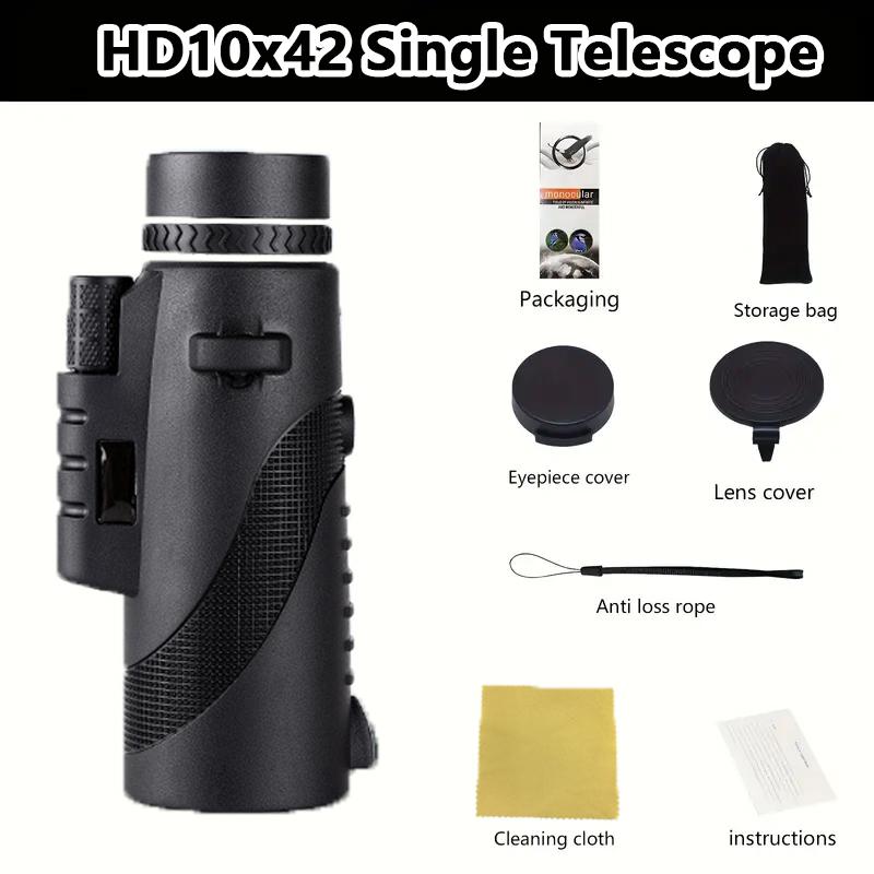 10x40mm HD Adult Monocular Telescope - Clear Long-Distance Observation With Lens Suitable For Outdoor Camping Hiking Adventure