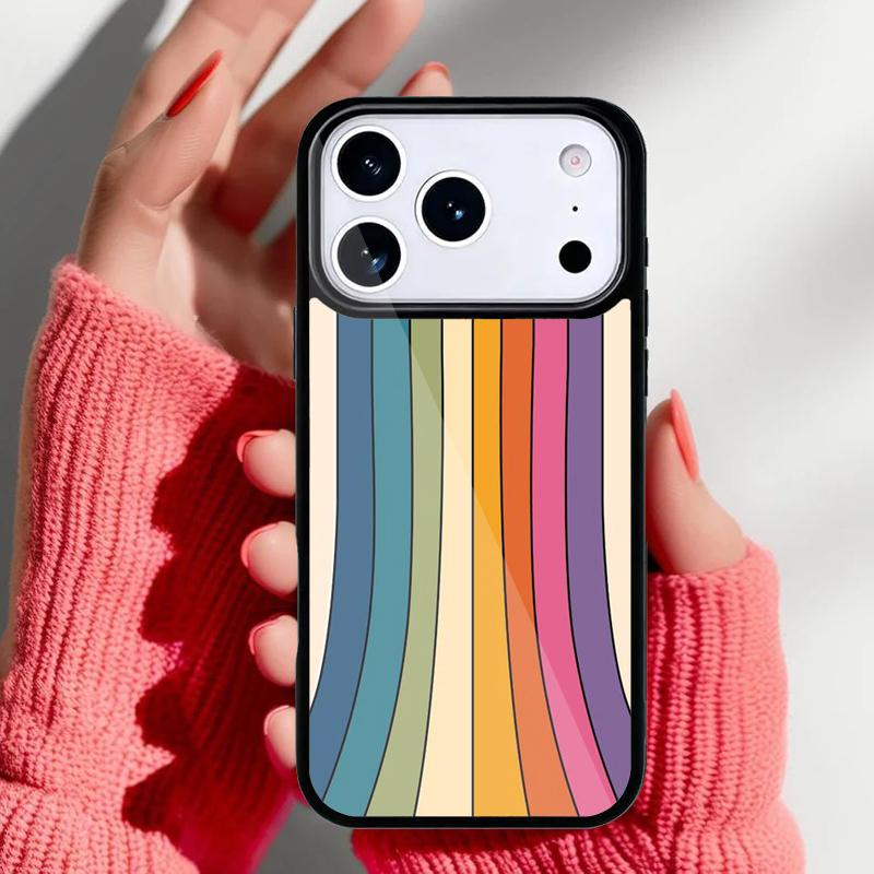 Rainbow 70s Groovy landscape Phone Case for iPhone 17 Air 16e 15 14 13 Pro Max Back Cover for 12 11 Pro Coque