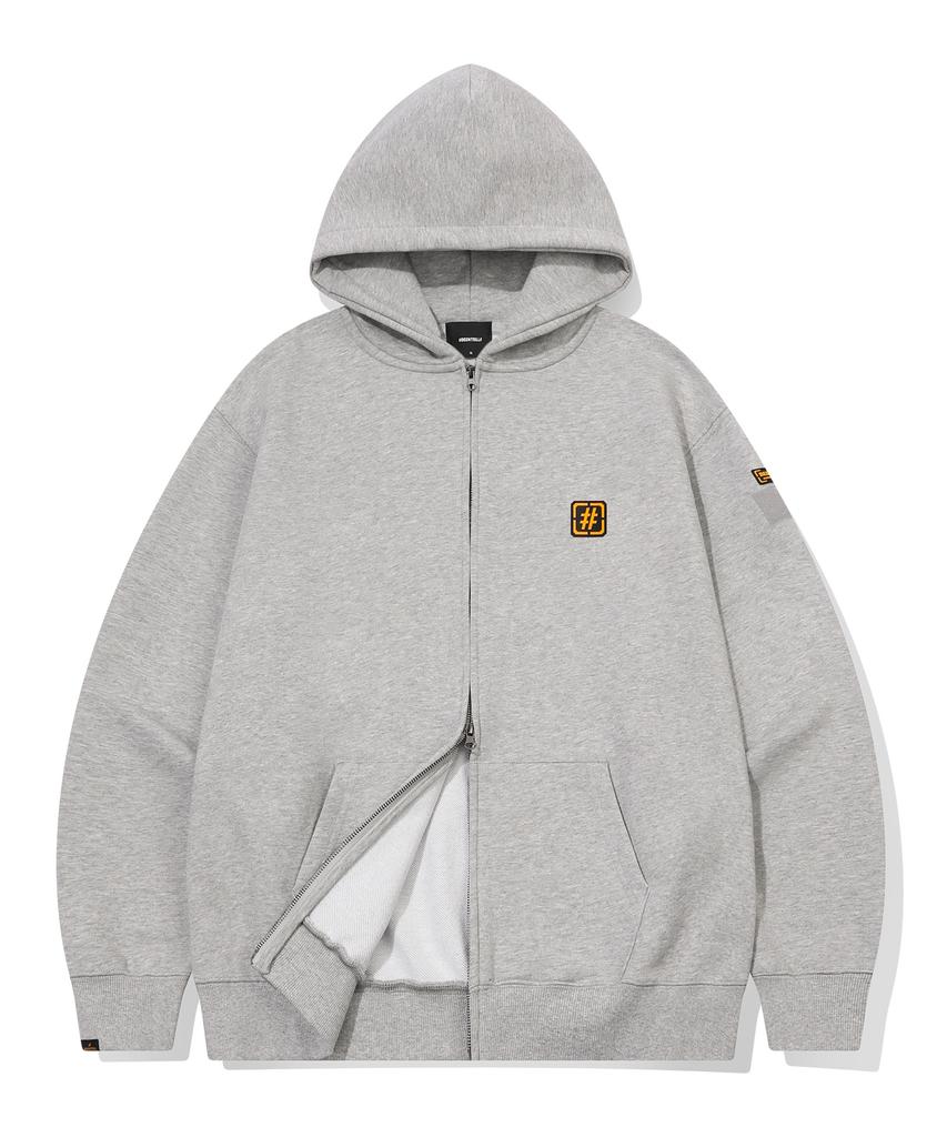 Beentrill Hashtag Work Zip-Up Hoodie (Melange Gray)