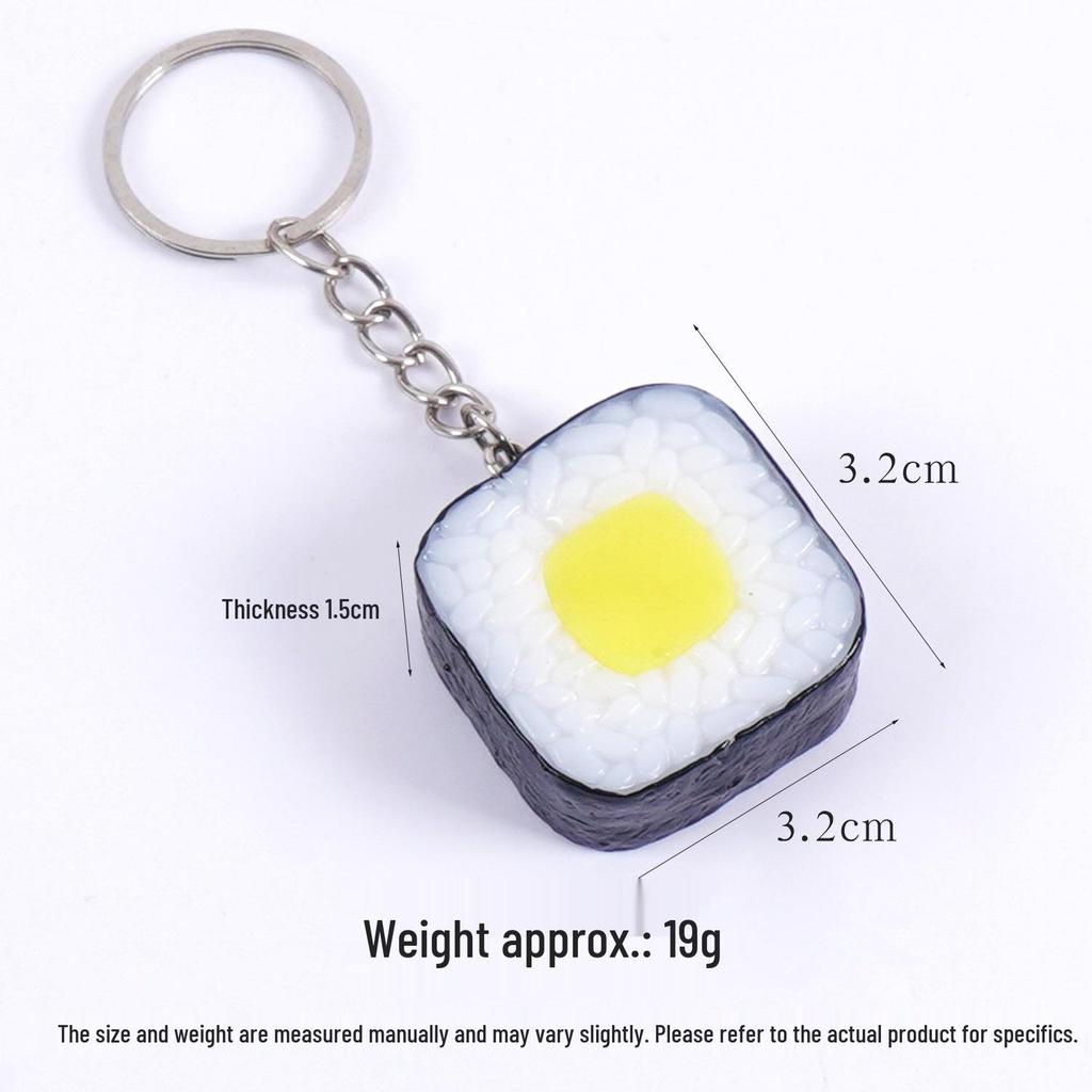 PVC Sushi Onigiri Keychain: Japanese Cuisine Nori-Wrapped Rice Bag Charm