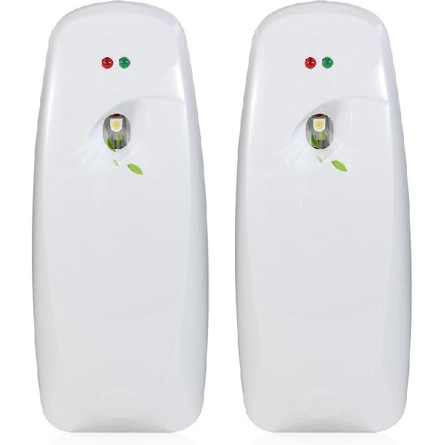 2PCS Automatic Air Freshener Spray Dispenser - Commercial and Home Use - Multiple Time Scent/Mist Release Settings for Room/Restroom Sprayer,Air