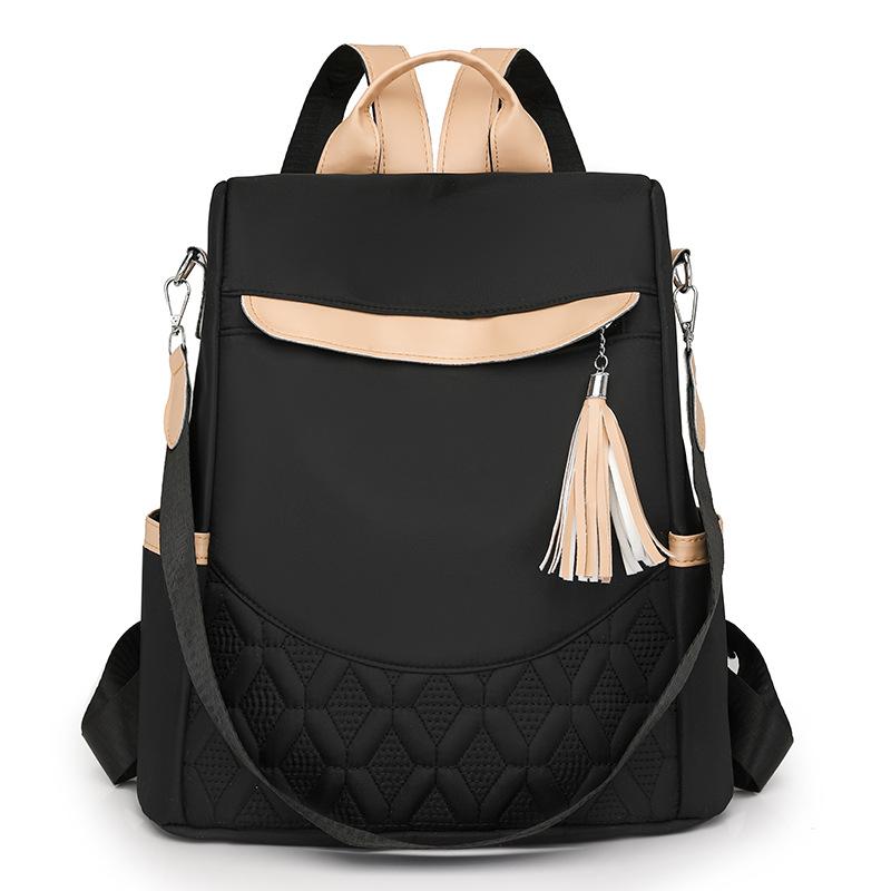 Mochila con Borlas para Mujer Mochila Patchwork de Nailon