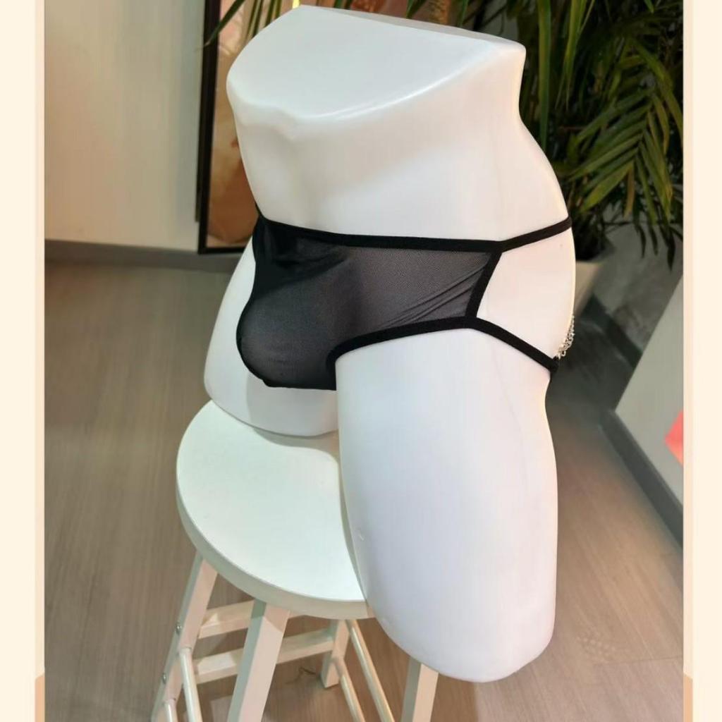 Men's Erotic Mesh Thong with Chain Detail