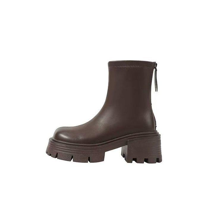 Thick-soled Martin Boots Women's 2025 New Small Autumn and Winter Retro Thin Boots Temperament Increased Fashion Short Boots Boots