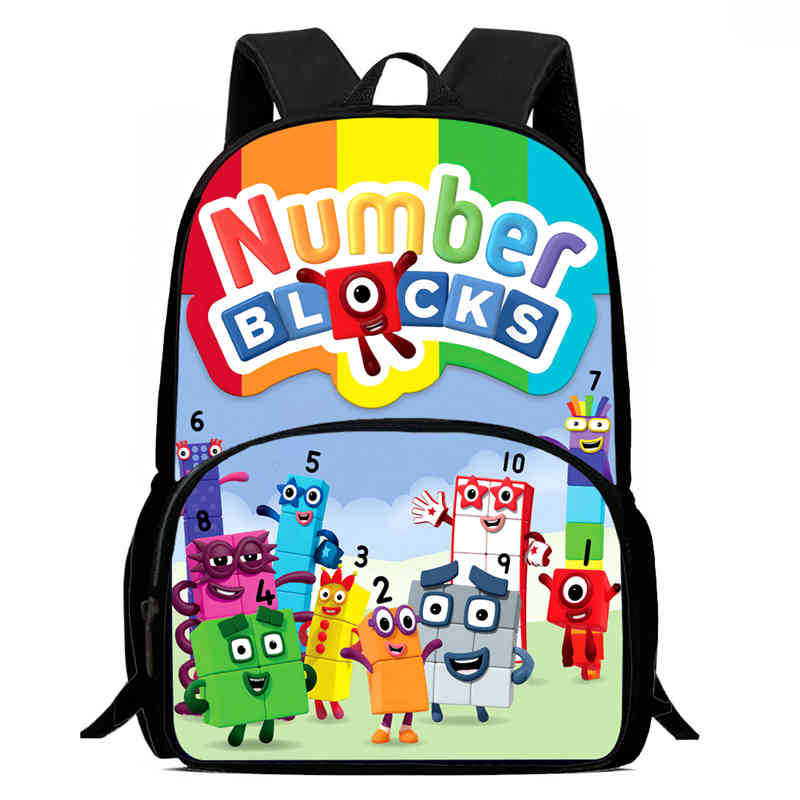Digitale Bausteine Numberblocks Schultasche Hochauflösend Multifunktional Oxford Leichter Rucksack