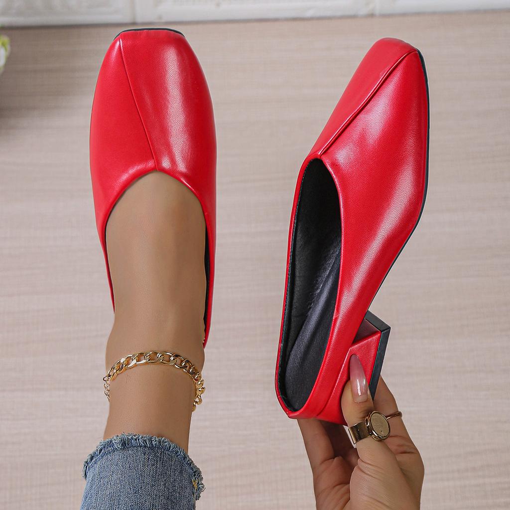 Fashion Women Mules Shoes Large Size Square Head Flat Sandals Women Outdoor Spring Summer Shoes Casual Low Heel Comfortable Slippers