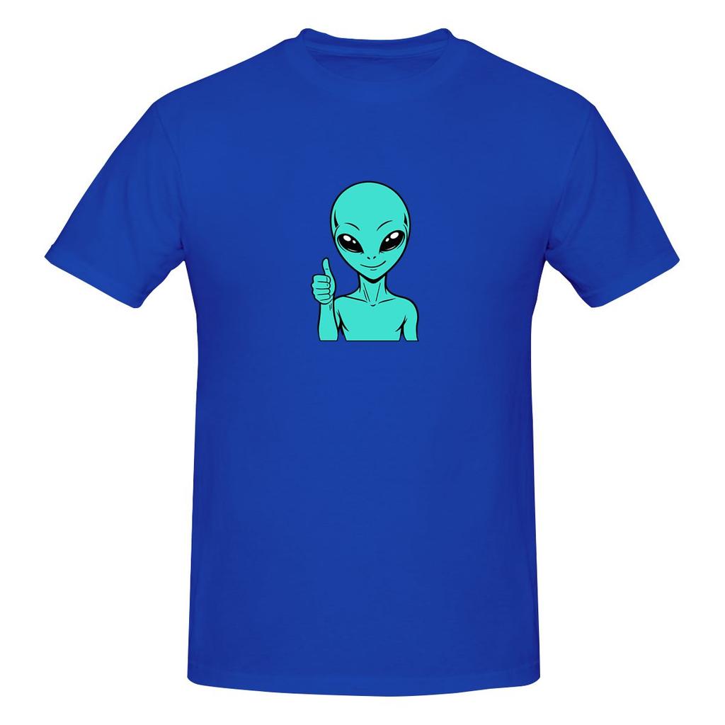 Zorgo Alien Thumbs Up Funny Space Alien Approval Sticker Slim Fit Tshirt Casual And Relaxed Solid Colors Short Sleeve