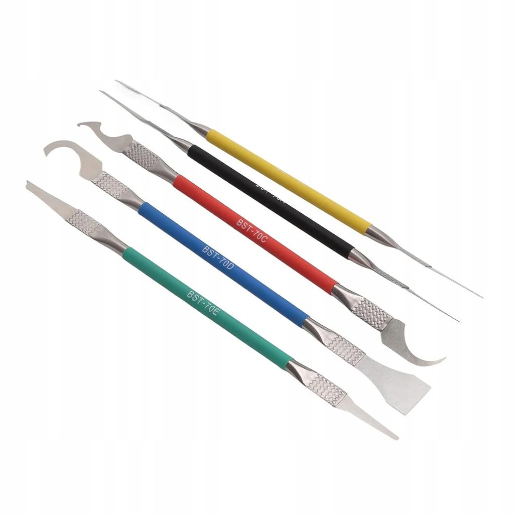 Rosfix Zestaw 6 Narzędzi do Czyszczenia i Podważania – Metalowe, Elastyczne | 10 Różnych Końcówek | Dwustronne Narzędzia