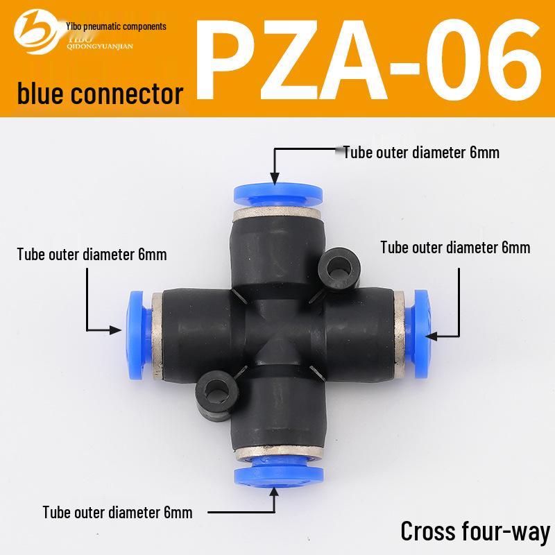 Wirtschaftlicher blauer pneumatischer Schnellkuppler: Gerade, T-Stück, Vierweg, Fünfweg, Reduzierstück für PU/PE/PY/PZA/PK/PV