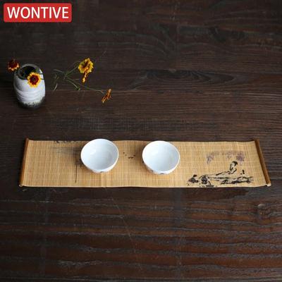 Chinese Printed Tea Tray Napkin Cloth Waterproof Table Runner Tea Mat Zen Tea Ceremony Accessories Handmade Bamboo Insulation
