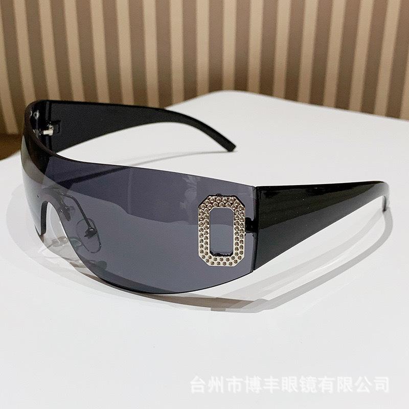 Fashion Y2K Integrated Sunglasses Simple Retro Personality Trend Frameless Sunglasses