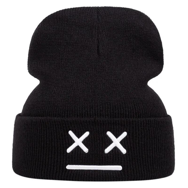 Autumn and Winter Warm Fashion Knitted Cap Versatile Men's and Women's Cartoon Expression Beanies Cap