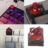 Resins Keycap with Transparents Fire Demons Enhances Backlit Claritys for Gamers and Typists