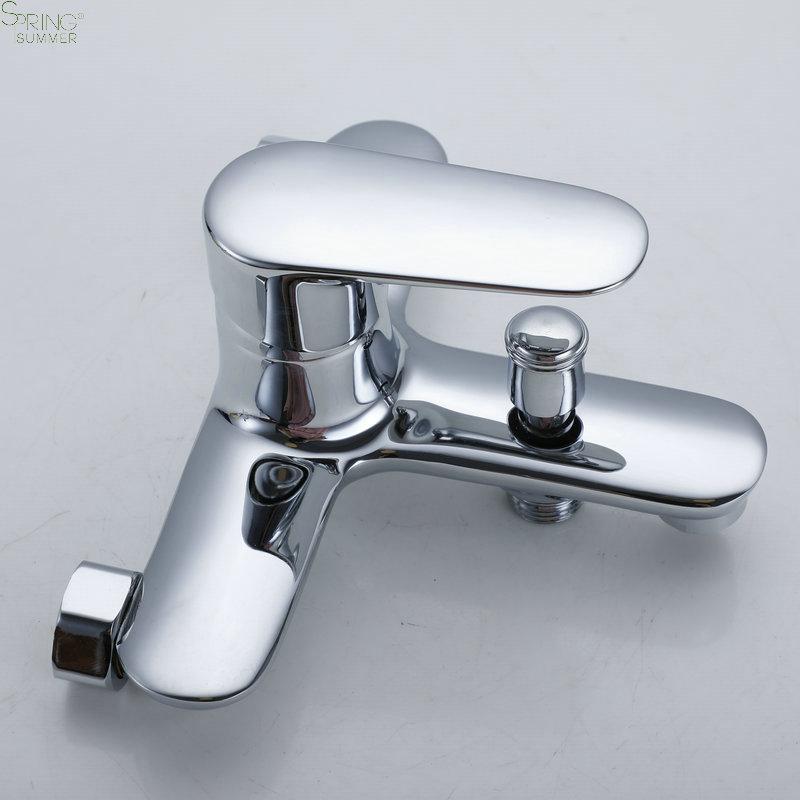 Brass Modern Wall Bathtubs Tap Sets Single Handle Bidet Shower Mixer S02 Tubs Faucet Chrome Bath Shower Faucets