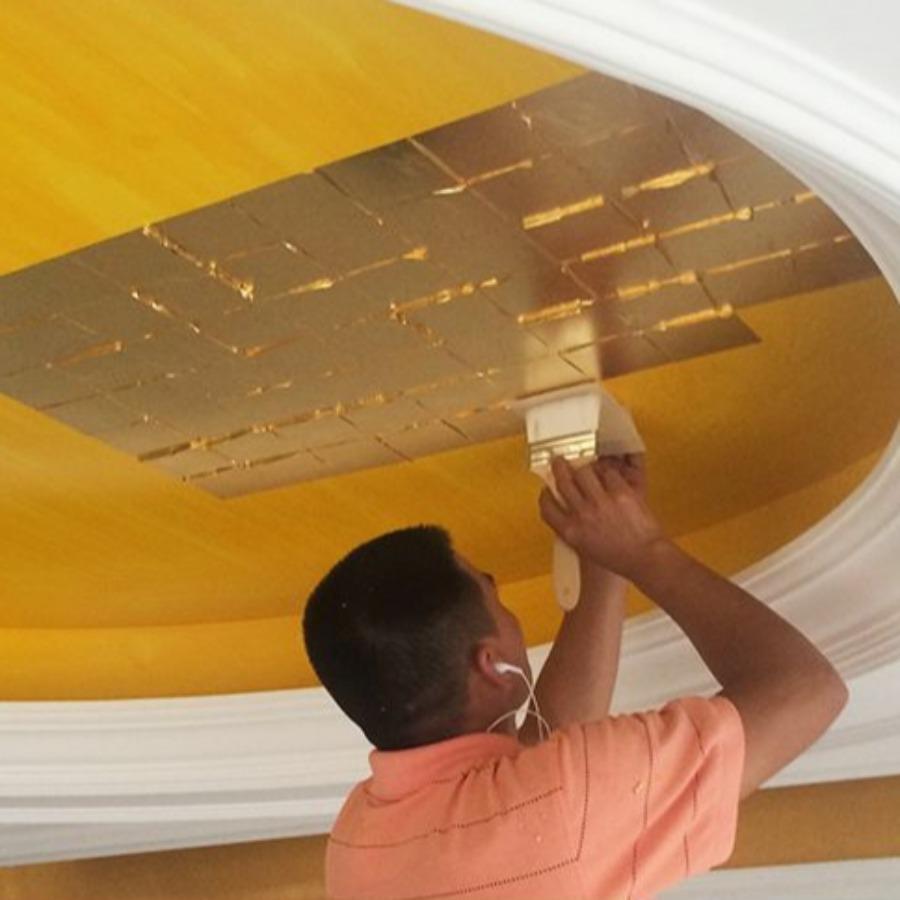 Gold Foil Paper, Silver Foil Paper, 100PCS 9 * 9cm, Used for Essential Items Such As Wedding Decoration, Kitchen Home Decoration, Nail Decoration