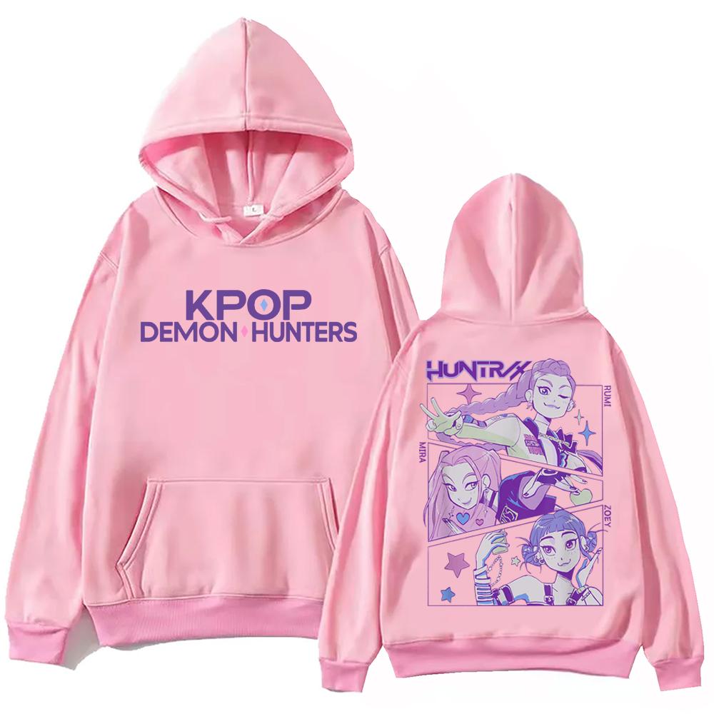 Kpop Demon Hunters 2025 Hot Anime Hoodie Harajuku Hip Hop Pullover Tops Sweatshirt Gift