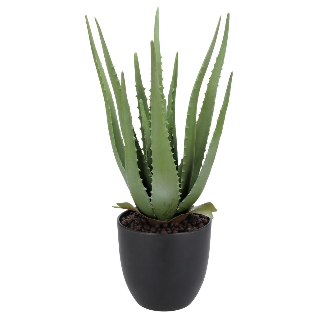 Sztuczna Aloes w Doniczce, 45 cm Wysokości, Zielony, Jak Żywa Dekoracja