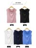 Women's Plus Size V-Neck Short Sleeve Loose Fit Solid Color Summer T-Shirt