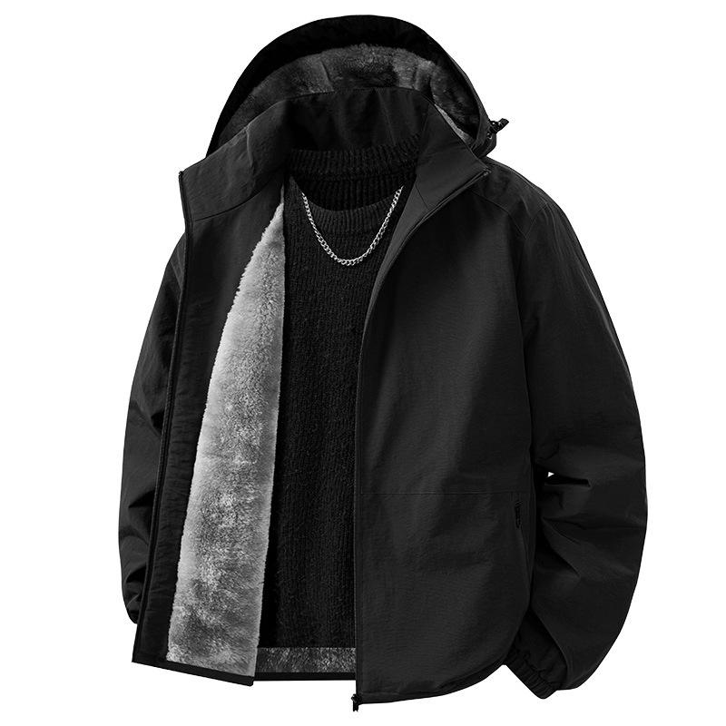 

Куртка куртка пара осень и зима мужская и женская флисовая утолщенная верхняя одежда трендовый бренд теплая ветрозащитная хлопковая куртка 5XL чёрный