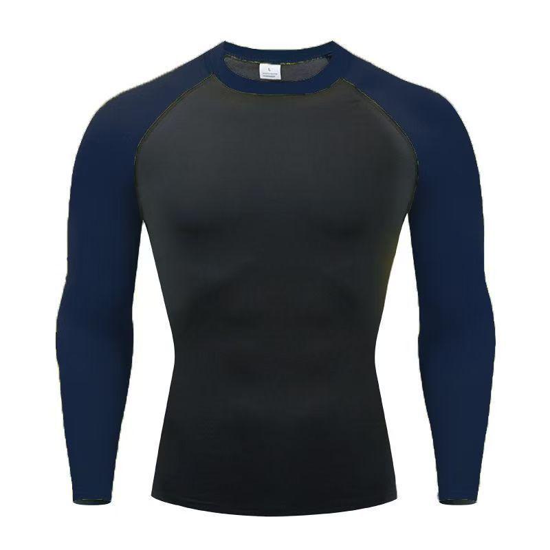 Men's Quick-Dry Long-Sleeve Tight-Fitting Sports Top - High Elasticity, Breathable Fitness Wear