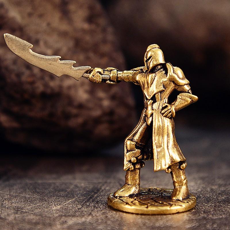 Brass Soldier Figurine Decorative Desktop Ornament Home Decor Craft Collectible Style 1 Brass