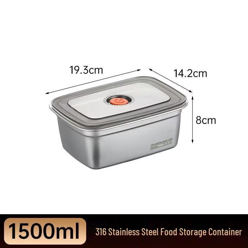 Cmaos 3-Pack 316 Stainless Steel Food Storage Containers with Lids and Drainer