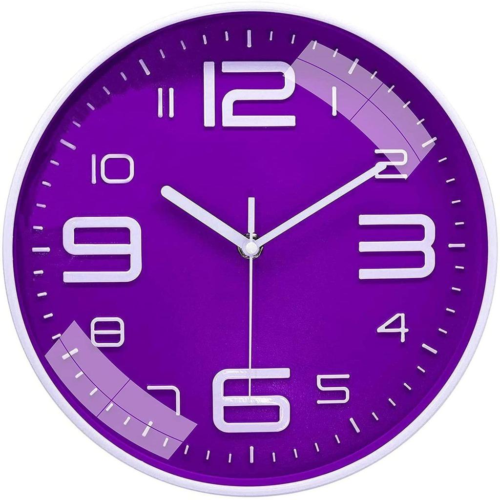 Wall Clock 12" Silent Quartz Decorative Latest Wall Clock Non-Ticking Classic Clock Battery Operated Round Easy to Read for Room/Home