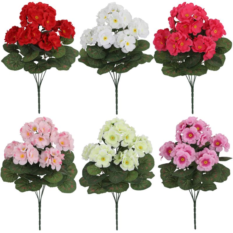 Artificial Flowers Plants Begonia Flower Wedding Bridal Bouquets Home Room Outdoor Garden Bonsai Decoration DIY Festival Garland
