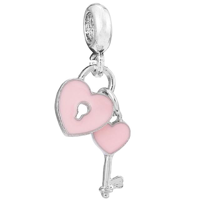 2pcs /Lot 45 Styles Key &Lock Sparkling Beads Charm Pendant Fit Diy Original Bracelets Necklaces For Women Men Jewelry Making