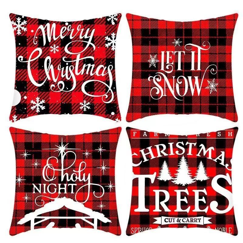 New Christmas Pillow 4 Combination Picture Pillow Cushion Pillowcase Home Office Pillowcase