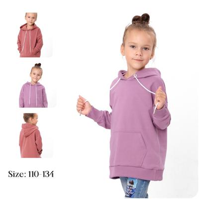 Hoodie (girls) – Solid Color, Soft Cotton Blend & Kangaroo Pocket, Any Season, 6394-057-5 HC