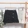 2023 Plaid Tweed High-Waisted Fishtail Mini Skirt