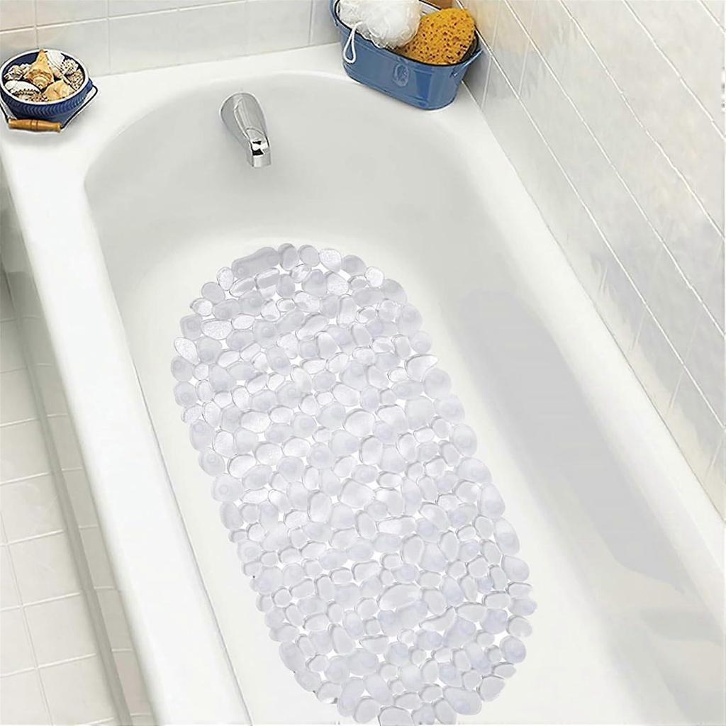 69x36CM transparent white shower mat, a must-have in the bathroom, non-slip design