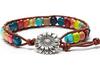 Bracciale Boemo Intrecciato in Pelle Imperatore di Pietra Shoushan di Forma Libera 5x7