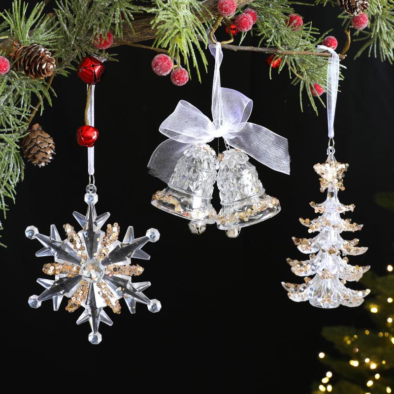 Kranz Schneeflocke Glockenklang Anhänger Weihnachtsdekorationen Weihnachtsbaum Hängender Schmuck