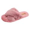 Women Warm Fluffy Slippers Cozy Faux Fur Cross Indoor Floor Slides Flat Soft Furry Ladies Female Celebrities Flip Flops