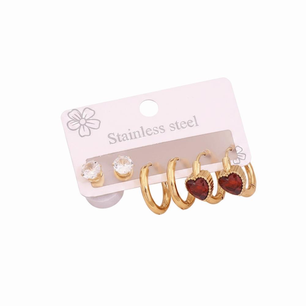 Crystals Stud Earrings Vintage Ear Accessories New Ear Rings  for Women Girls