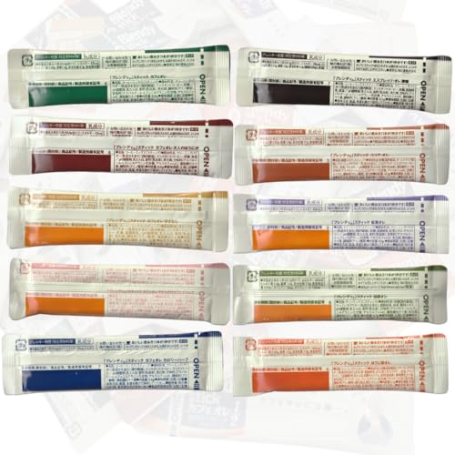 AGF Blendy Stick Cafe Au Lait Type 10 Variety Assortment (40 sticks (4 each type) assortment)