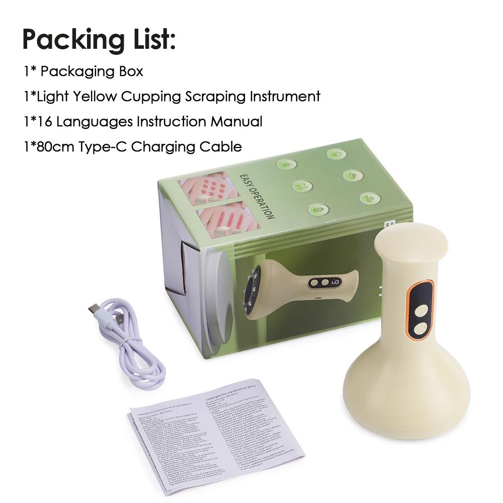 Перезаряжаемый USB массажер для живота для горячего компресса и регулируемой интенсивности гуаша-банки, ручной массажер для рук и ног