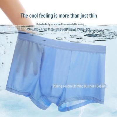 Men's Ice Silk Seamless Boxer Briefs - Breathable, Cool, Nylon Underwear