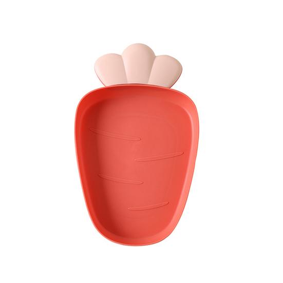 Adorable Strawberry Shape Fruit Plate Bright-colored Bright-colored Plastic Food Plate Home