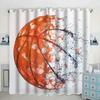 Basketball Curtains for Bedroom Living Room 3D Ball Court Window Treatments Decorative Sports Theme Drapes Competitive Curtain