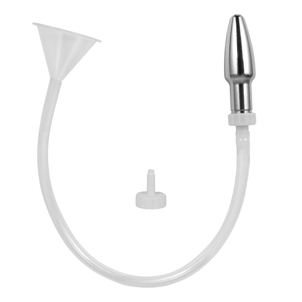 Metal Anal Plug Funnel Mineral Water Bottle Dual use Flushing Anal Vagina Cleaning Enema Machine Washing Sex Toys For Women Men