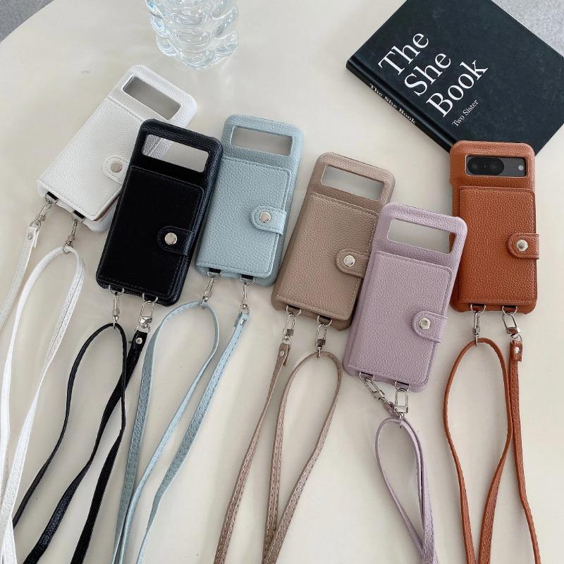 Crossbody Flip Wallet with Card Holder Phone Case for Google Pixel 9 Pro XL 8 7 6 9A 8A 7A 6A PU Leather Shockproof Cover