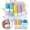 Ecarla Set of Multicolored Bottles and Travel Accessories 14 In 1