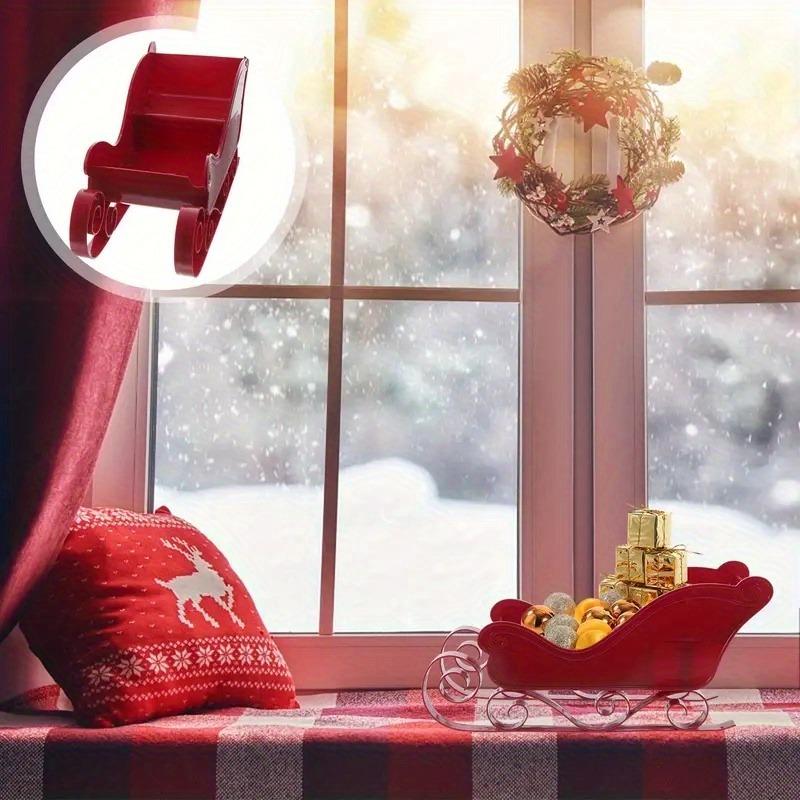 Frohe Weihnachten Roter Schlitten Klassischer Weihnachtsschlitten Ornament Weihnachtsbaum Hängender Schlitten Miniatur Schlittenmodell Dekor