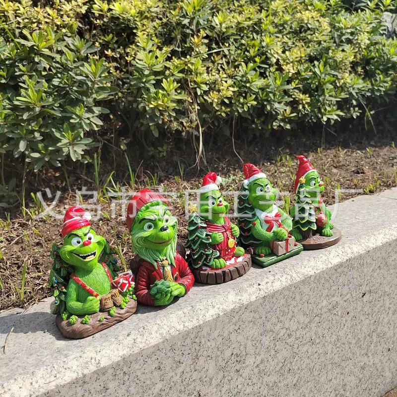 Christmas Grinch Green Hair Monster Christmas Atmosphere Gifts Ornaments Ornaments Creative Decorations Resin Crafts